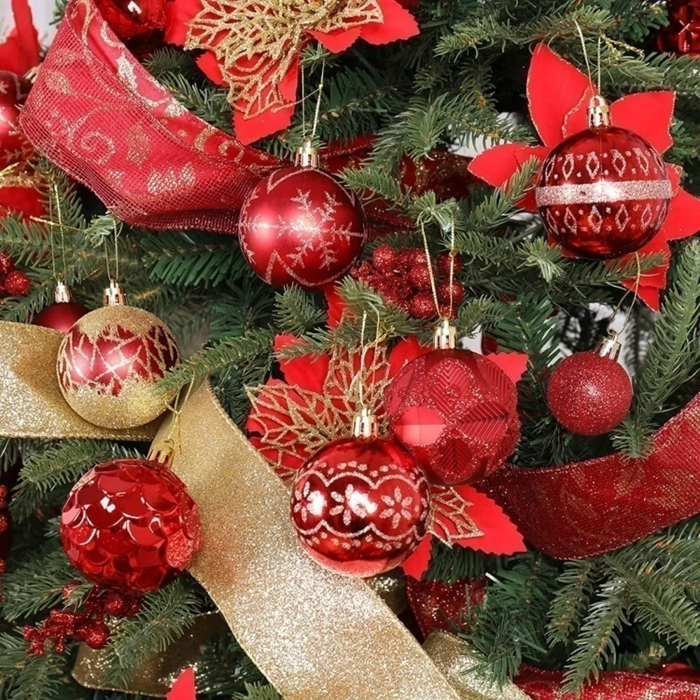 Brand New Set of 30 Red & Gold Christmas Ball Ornaments